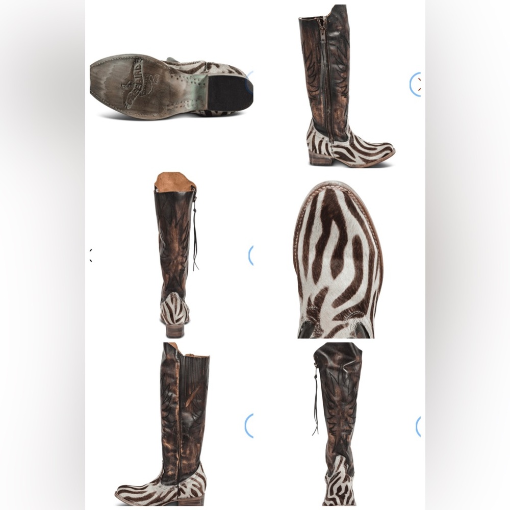 Freebird by Steven OG Whisper Boots in Brown Multi Animal Print Calf Hair BNIB - Picture 11 of 13